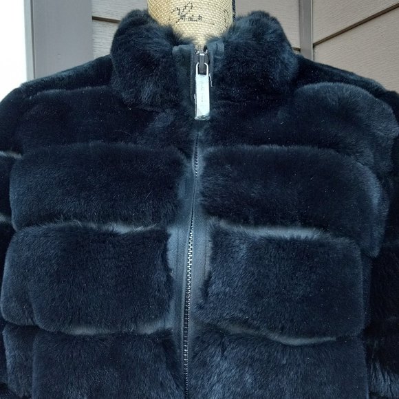 NWT Belle Fare The Cairo Black Rabbit Fur Jacket - Picture 8 of 14
